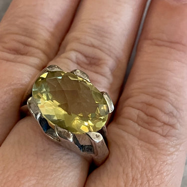 Sterling Silver and Lemon Quartz Ring Bloomers and Frocks